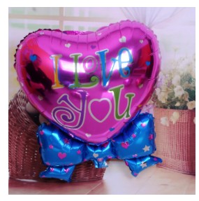 Docena de globos de corazón con mensaje de 80 cms