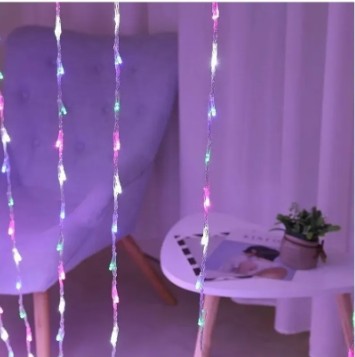 Cortina de Luces led 280, mide 2,3x1,5mts LED a Corriente color Multicolor