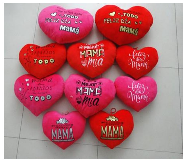 Cojines en forma de corazón para Mamá