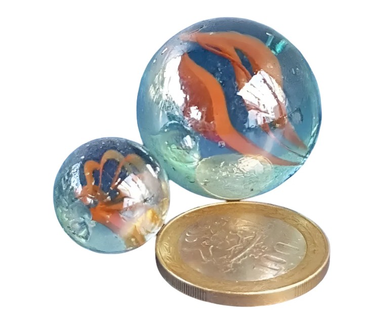 25 unidades Canicas Bolones grande vidrio 2,5 cms diametr0