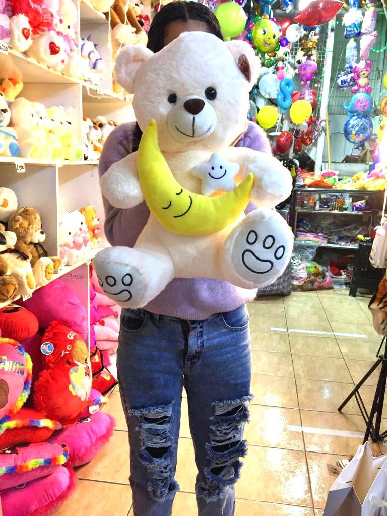 Oso de peluche grande con luna 40 cms