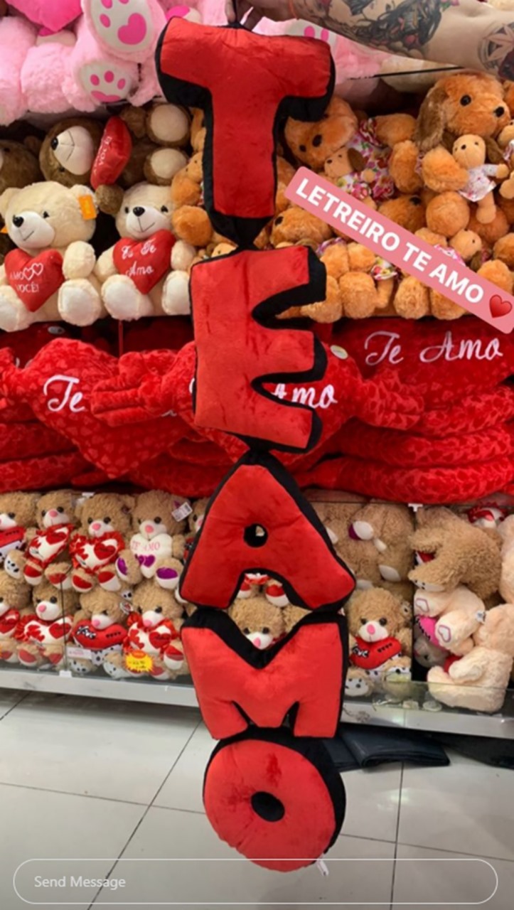 Letrero de peluche TE AMO - SIN RELLENO -