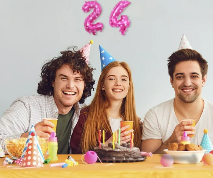 Globos de  números 0 al 9 tono rosa estampado 40 cms