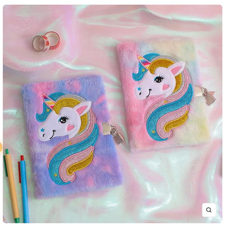 Cuaderno de unicornio peluche