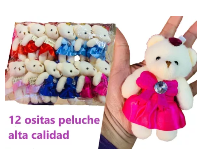 Docena de Oso Ositos de Peluche de 10 cms