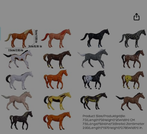 Mini caballos de juguete de 12 cms
