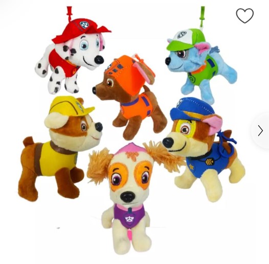 Peluche Patrulla Canina tipo llavero de 15 cms