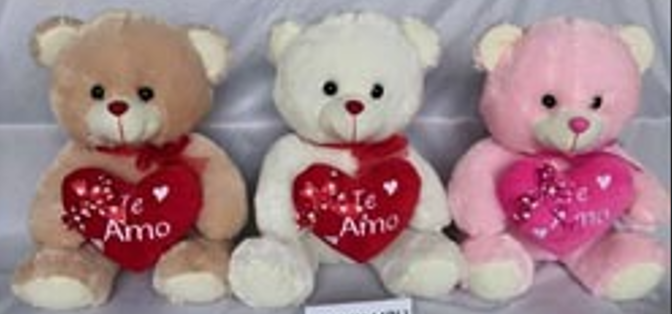 Osos de peluche con corazón de 40 cms