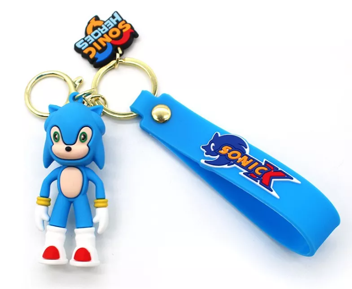Llaveros de personajes de Sonic de goma