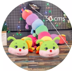 Oruga de peluche multicolor 50 cms