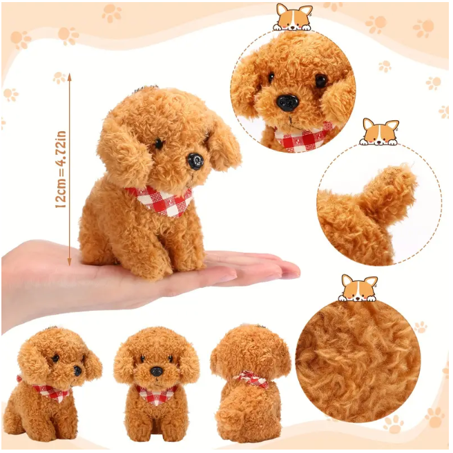 Llavero de Peluche de perro perritos de colores 12 cms