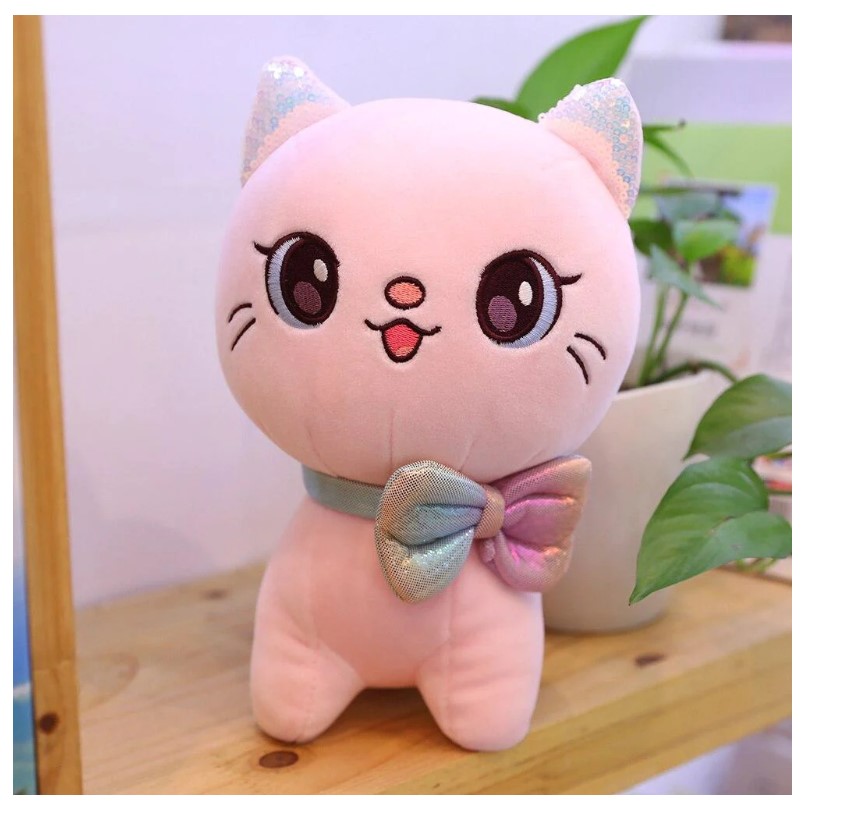Peluche de gatito gato rosa 23 cms kawaii