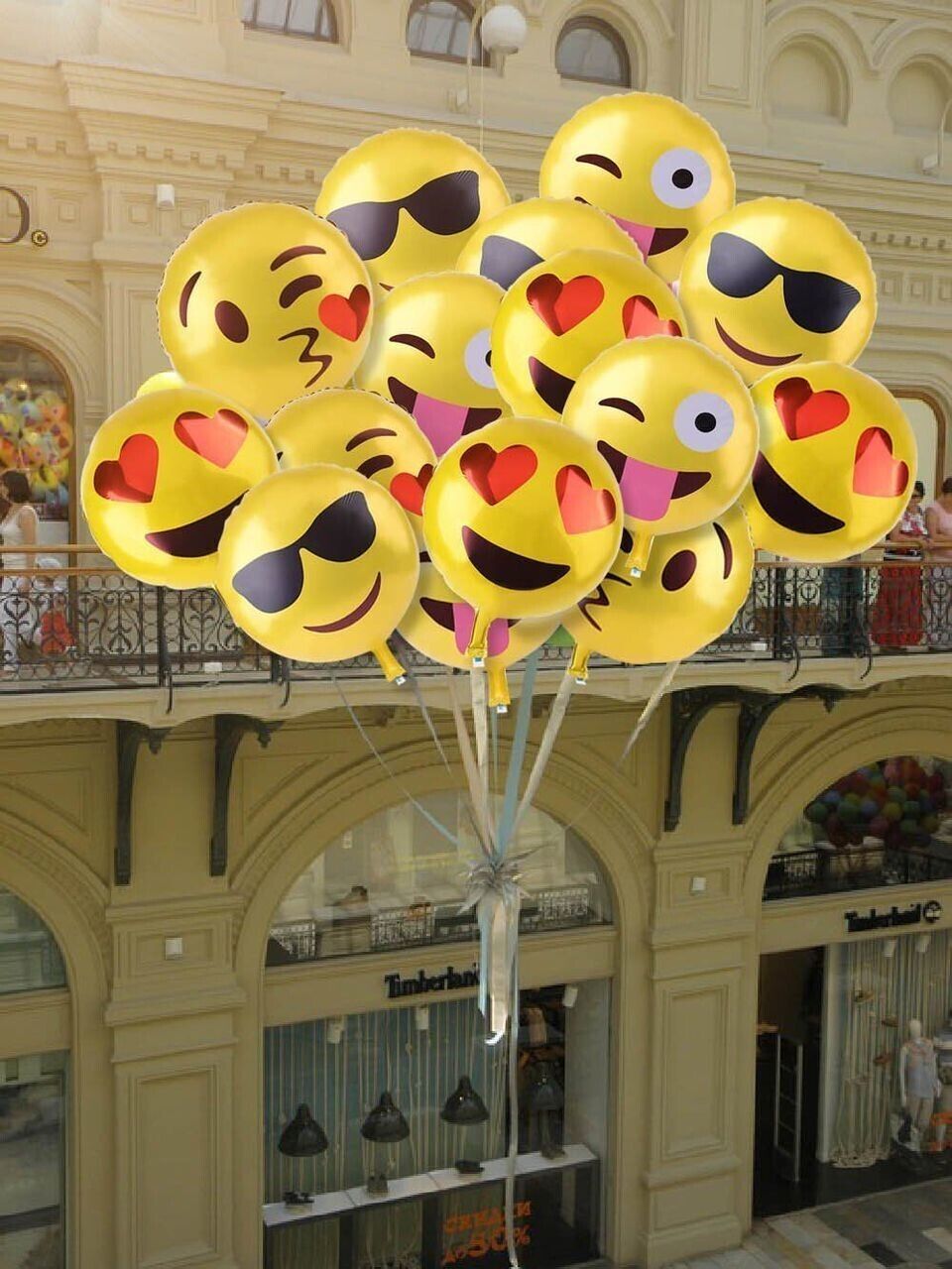 Globos Metálicos de Emojis 45 cms Docena