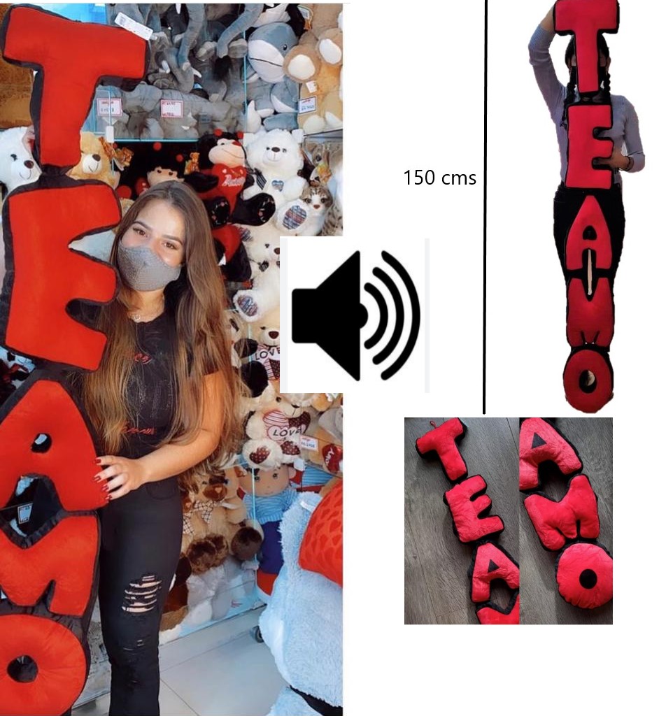 Letrero de peluche TE AMO - SIN RELLENO -