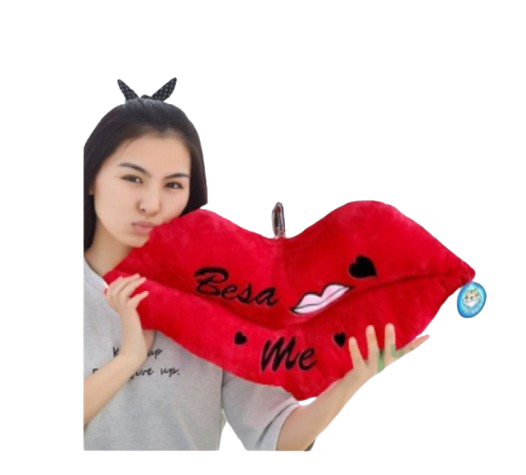 Almohada de labios rosa, rojo y fucsia - SIN RELLENO -