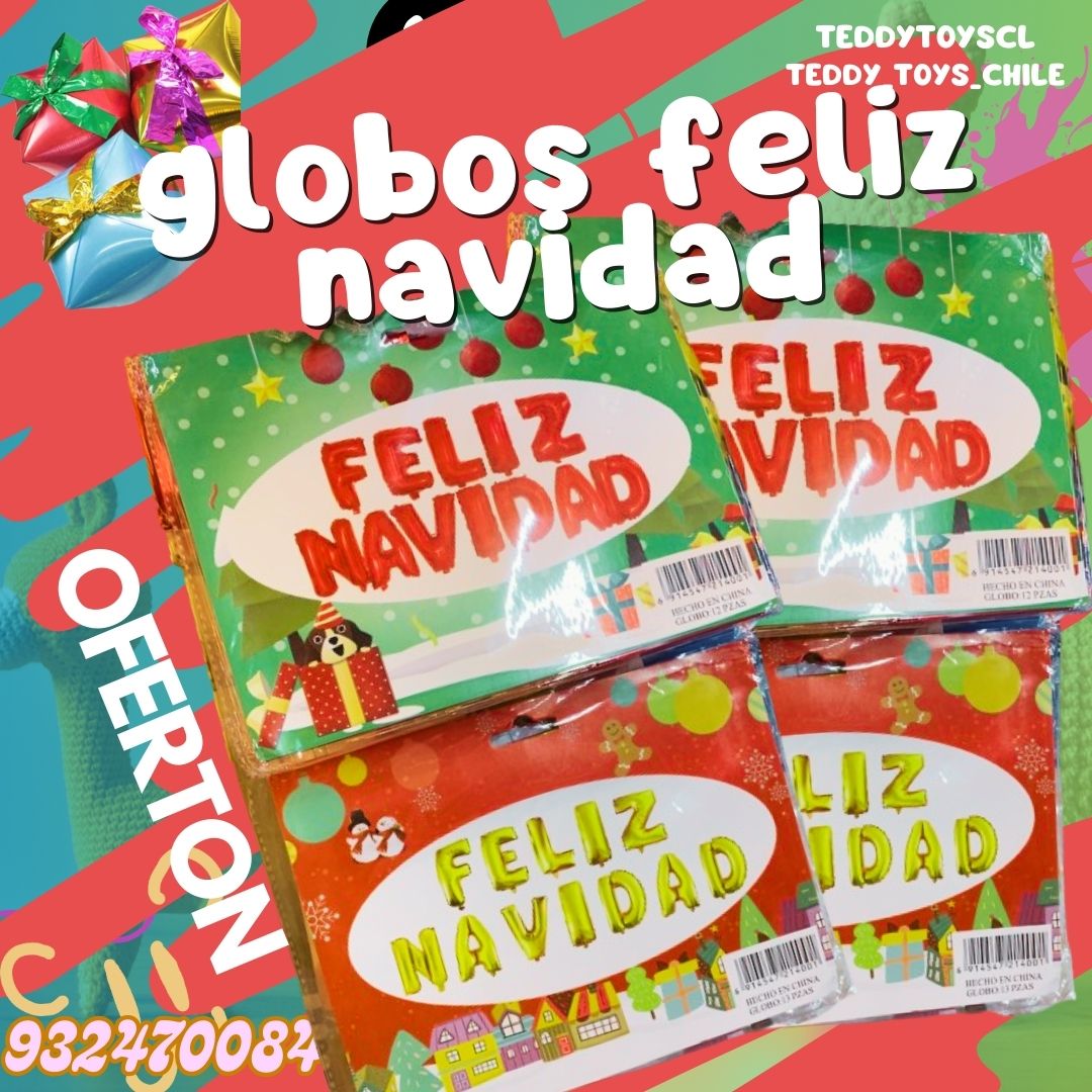 Globos de letras 'Feliz Navidad'