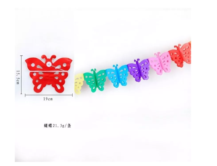 Guirnalda de mariposas de colores 2 mts