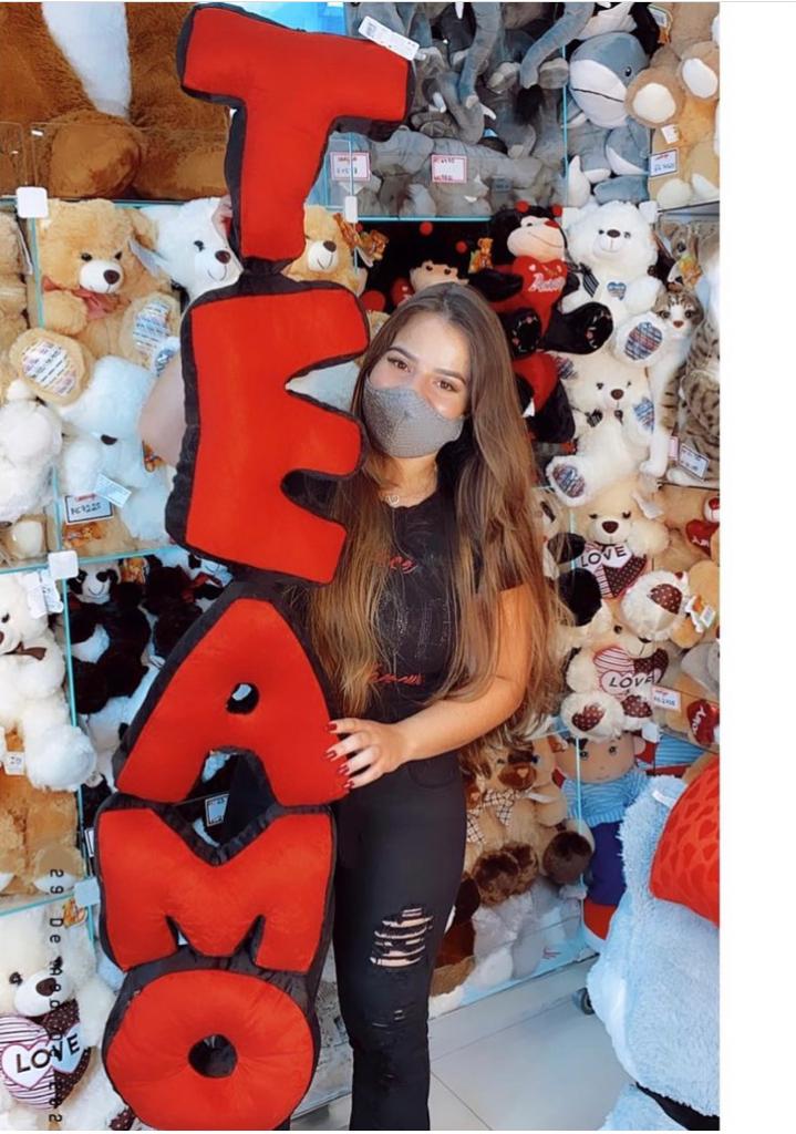 Letrero de peluche TE AMO - SIN RELLENO -