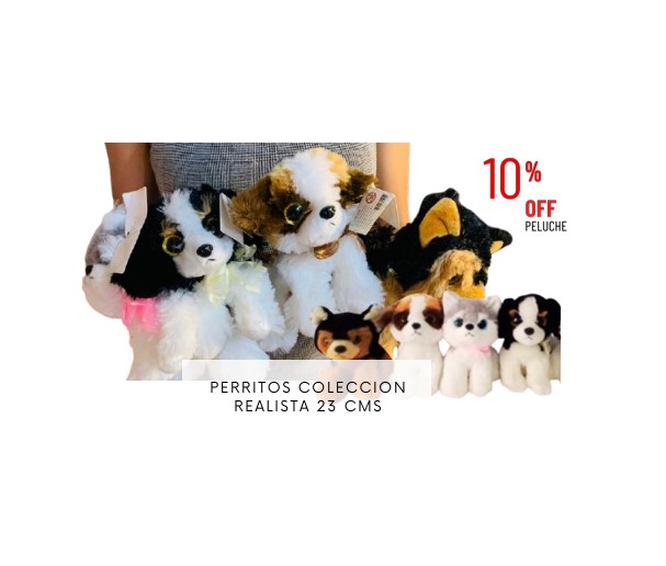 Perritos de peluche colección realista