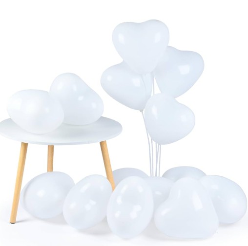 Bolsas de 8 unidades de Globos blancos, rosados o morados en forma de corazón R10