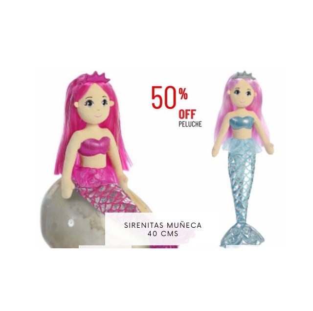 Muñeca sirena de peluche