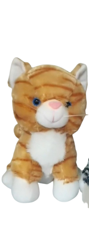 Peluche de gato gris, cafe y blanco 50 cms - SIN RELLENO -