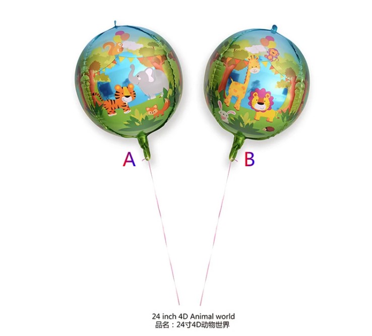 Docenas de Globos de fiesta Selva Safari 4 caras (4D) 