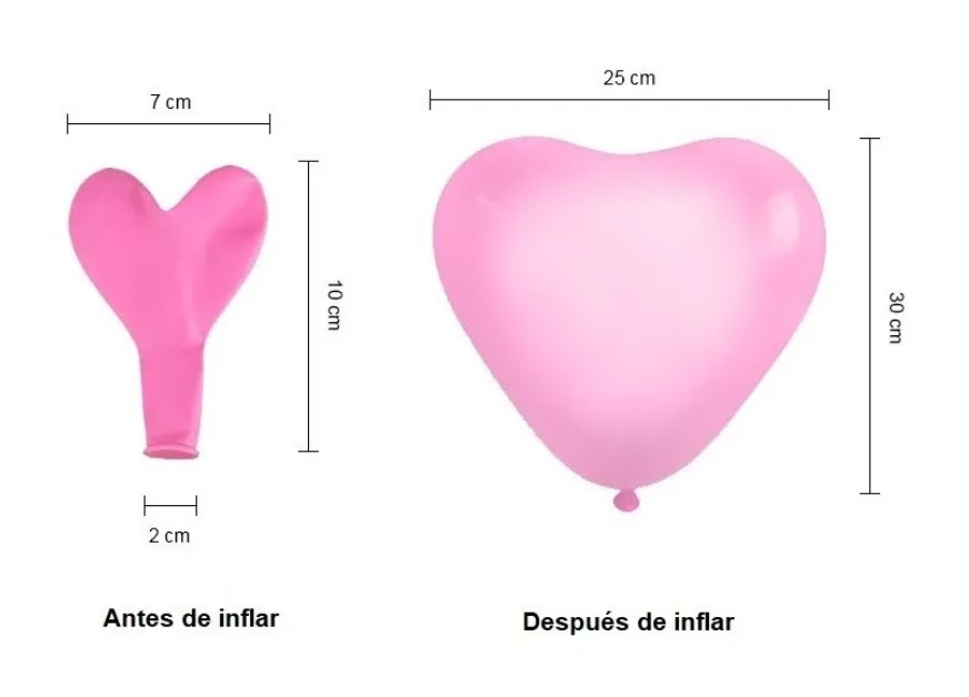 Bolsas de 8 unidades de Globos blancos, rosados o morados en forma de corazón R10