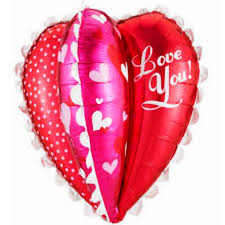 Globo de corazón 'Love You' de 4 caras (4D) por docena