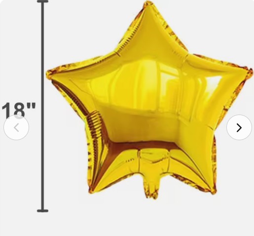 50 unidades de Globos metálicos en forma de estrella 45 cm