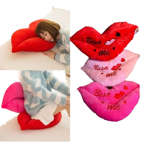 Almohada de labios rosa, rojo y fucsia - SIN RELLENO -