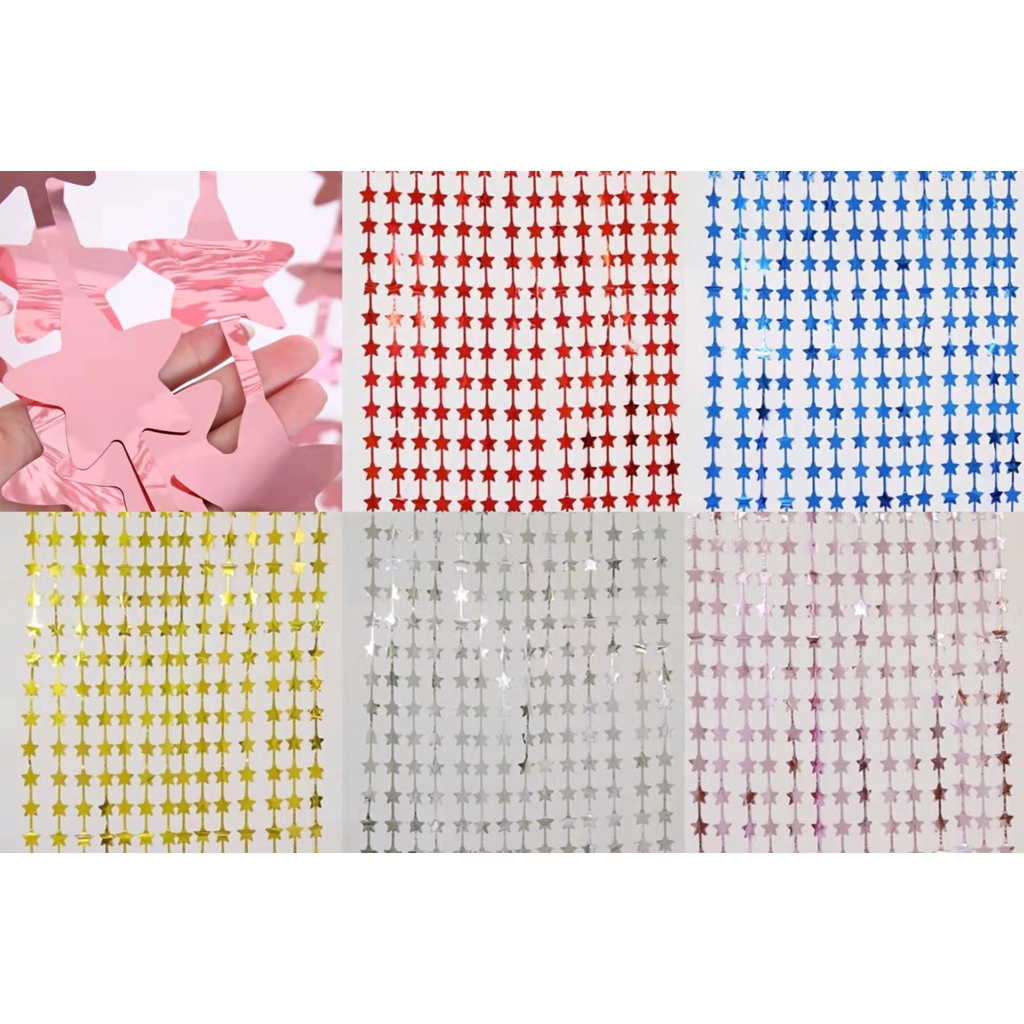 Cortina de papel metalico de estrellasde colores Cumpleaños fiestas