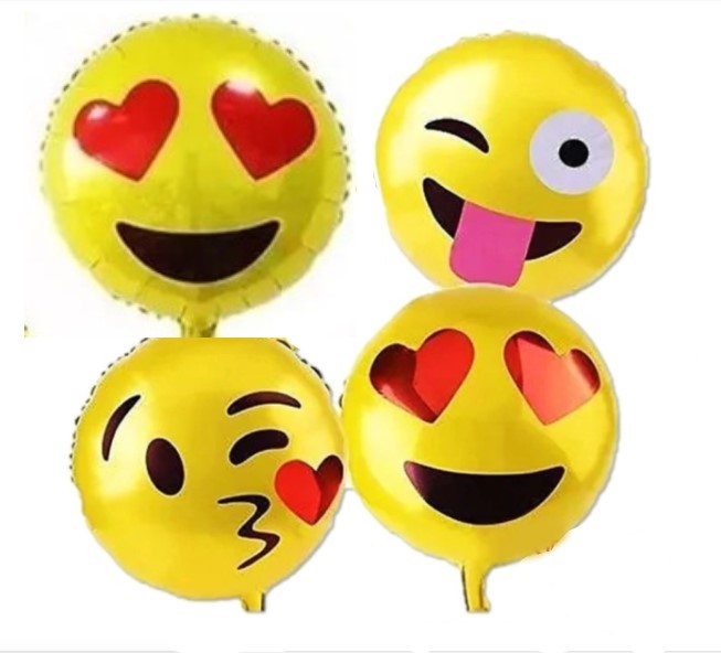 Globos Metálicos de Emojis 45 cms Docena