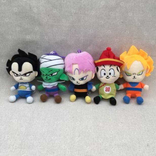 Set de Llaveros de Muñecos de peluche Dragon Ball 5 unidades