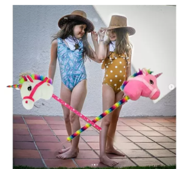 Caballo de palo unicornio 120 cms musical