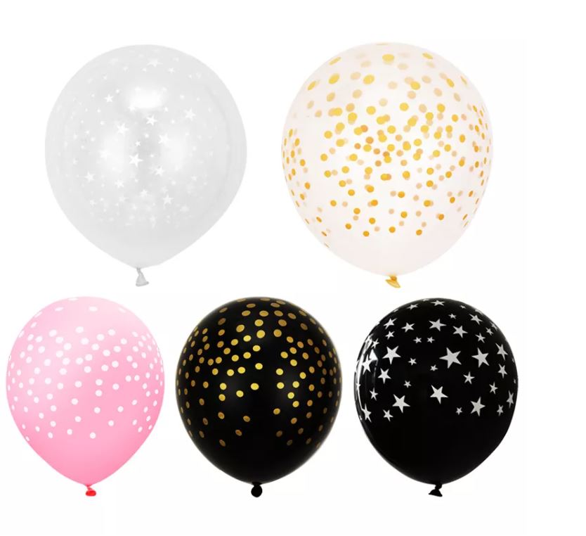 Bolsa de 100 unidades de Globos de fiesta con estampado de estrellitas