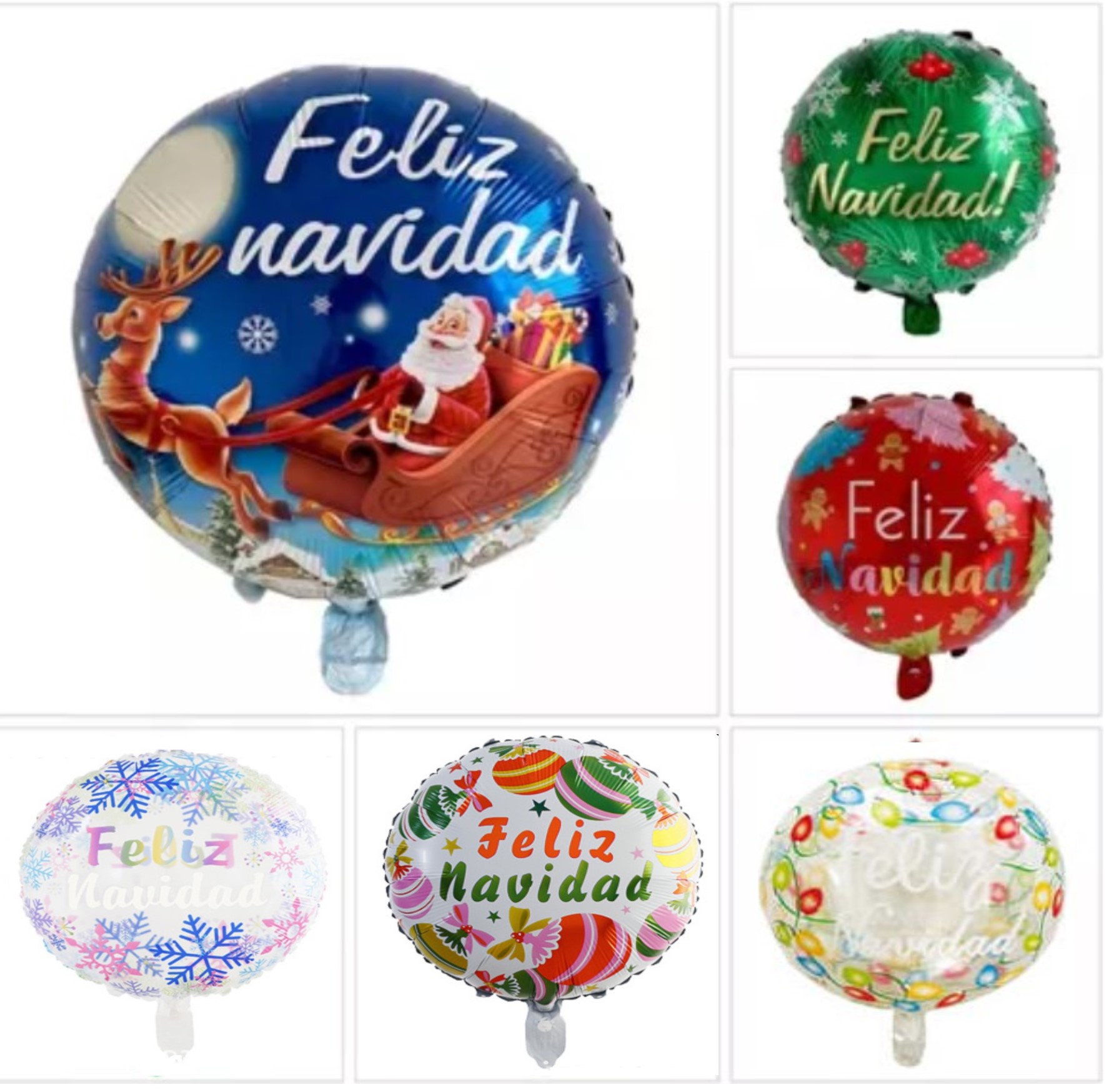 Globo navideño de 45 cm 6 colores Pack de 50 unidades