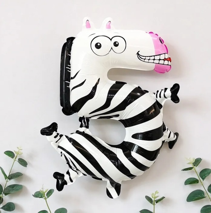 Set de 10 globos de números de animales de 40 cms 