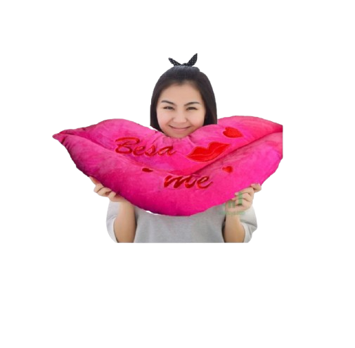 Almohada de labios rosa, rojo y fucsia - SIN RELLENO -