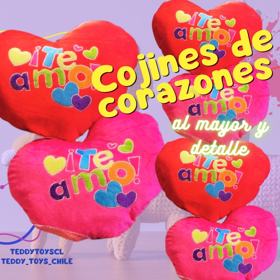 Cojines de corazón 'Te amo' con relleno 45x50 cms