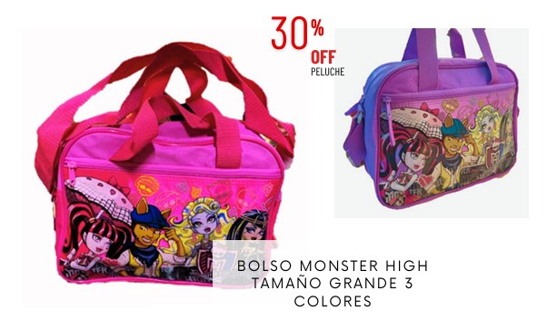 Bolso escolar Monster High 30 x 25 x 11 cms