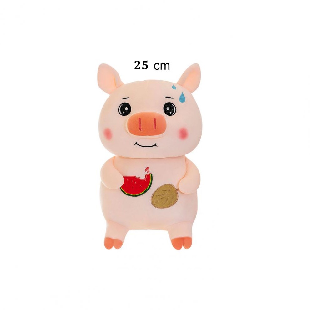 Peluche cerdito con sandía de 25 cms