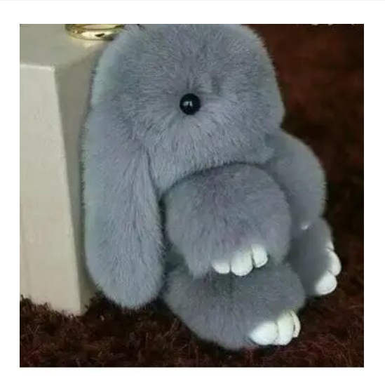 Llavero de peluche de angora con forma de conejo 20 cms