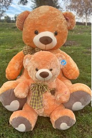 Osos de peluche en tono cafe de 40 cms musical