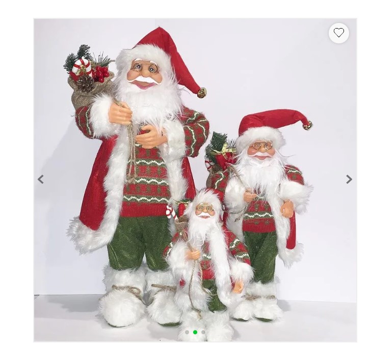 Muñeco de Santa Claus decorativo Viejito Pascuero Sweater Lana Verde y Rojo