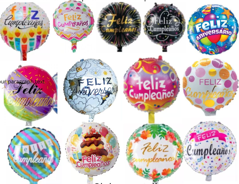 Pack de 50 unidades de Globos de cumpleaños y Feliz aniversario de 45 cm surtidos