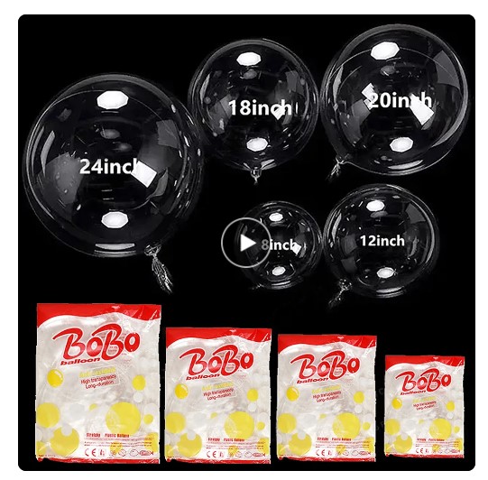 Bolsas de 50 unidades Globo Transparente Bobo de 20 pulgadas