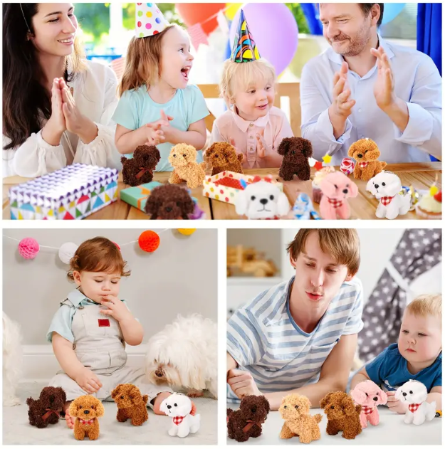 Llavero de Peluche de perro perritos de colores 12 cms