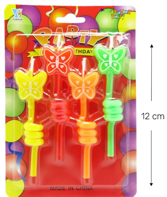 Velas de Mariposas 4 unidades set