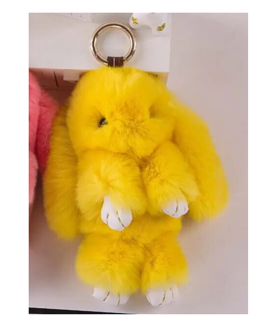 Llavero de peluche de angora con forma de conejo 20 cms